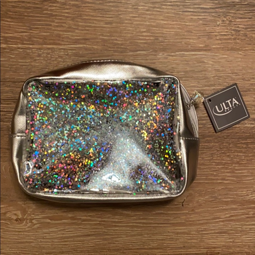 Ulta Sparkle Silver Makeup Bag